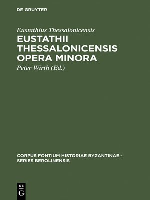 cover image of Eustathii Thessalonicensis Opera minora